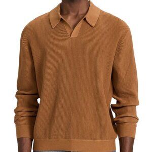 Madewell NWT Johnny Collar Long Sleeve Sweater Polo Acorn 2023 Size L